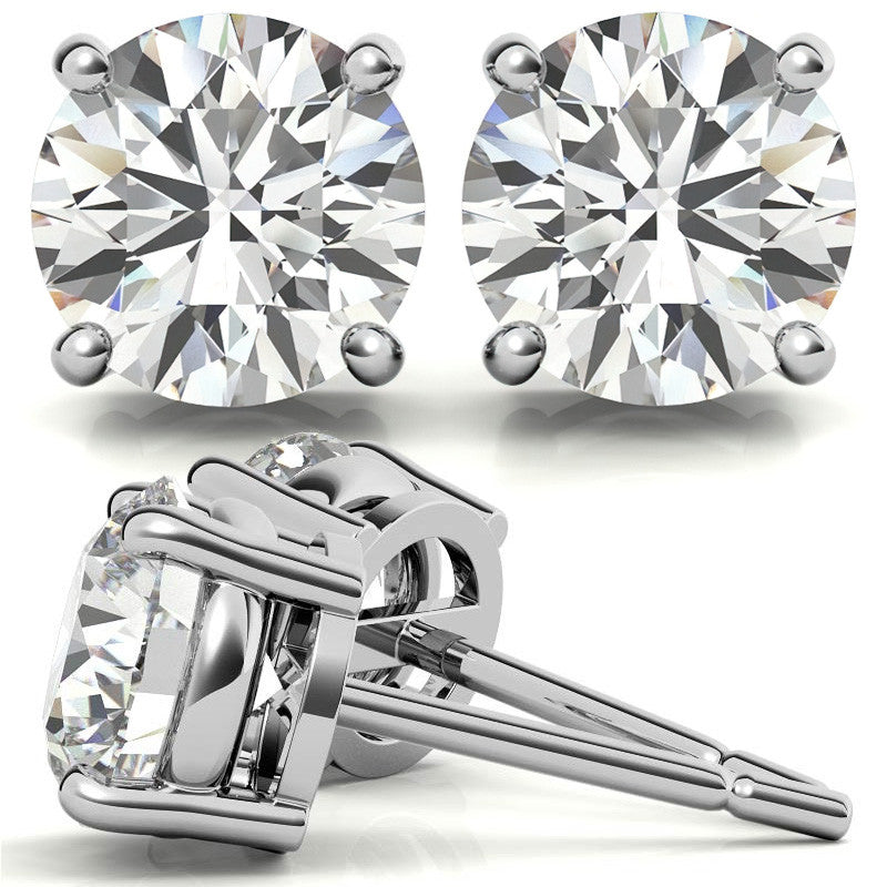 4-Prong Moissanite Basket Stud Earrings
