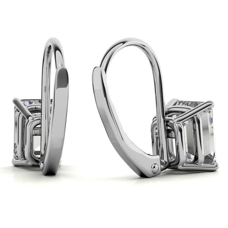 Moissanite Basket Leverback Earrings