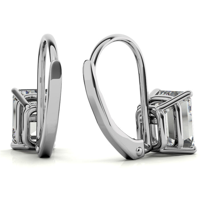 Moissanite Basket Leverback Earrings