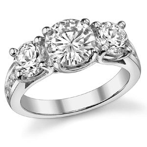 3.8ct (8mm/6mm) Moissanite Ring